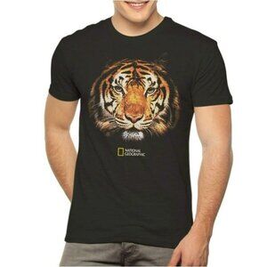 National Geographic Mens Big Cat Short Sleeve Graphic T-Shirt - Black XXL